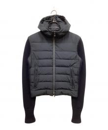 JIL SANDER（ジルサンダー）の古着「ニット切替ダウンジャケット」｜ネイビー