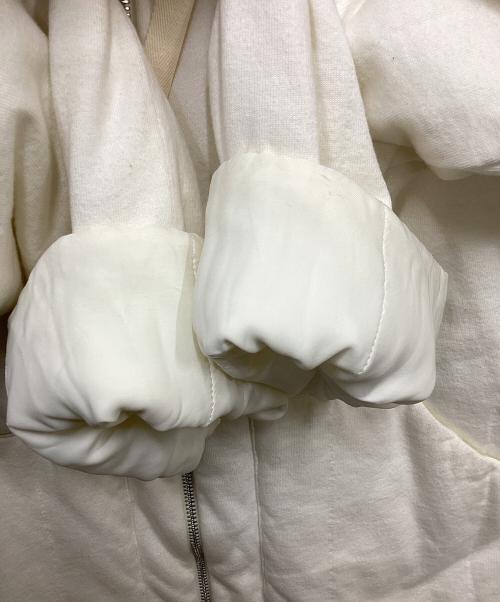 JIL SANDER（ジルサンダー）JIL SANDER (ジルサンダー) シルク混 中綿 ジップアップスウェットパーカー ホワイト サイズ:Mの古着・服飾アイテム