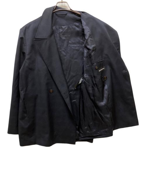 BALENCIAGA（バレンシアガ）BALENCIAGA (バレンシアガ) オーバーサイズ チェック テーラードジャケット ネイビー サイズ:44の古着・服飾アイテム