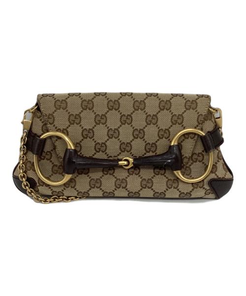 GUCCI（グッチ）GUCCI (グッチ) ホースビット チェーン ショルダーバッグ ベージュの古着・服飾アイテム
