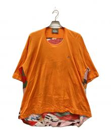 Vivienne Westwood man（ヴィヴィアン ウェストウッド マン）の古着「TORN PAPER ORB/トーンペーパーオーブ ソリッドミックス ビッグTシャツ」｜オレンジ