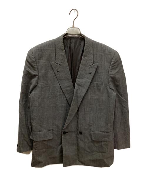 COMME des GARCONS HOMME（コムデギャルソン オム）COMME des GARCONS HOMME (コムデギャルソン オム) グレンチェックダブルジャケットセットアップ グレー サイズ:Mの古着・服飾アイテム