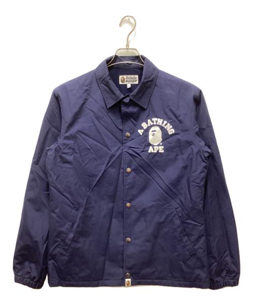 A BATHING APE（ア ベイシング エイプ）A BATHING APE (アベイシングエイプ) ロゴコーチジャケット ネイビー サイズ:Mの古着・服飾アイテム