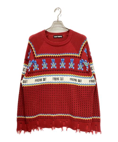 Candy Stripper（キャンディーストリッパー）Candy Stripper (キャンディーストリッパー) ANARCHY BEAR NORDIC KNIT/アナーキーベアーノルディックニット レッド サイズ:2の古着・服飾アイテム