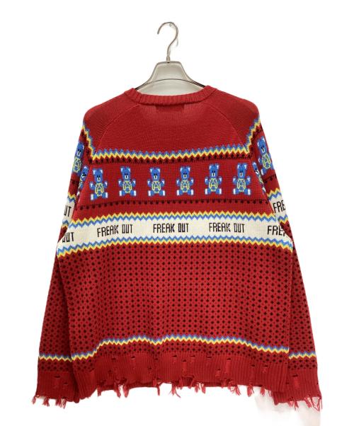 Candy Stripper（キャンディーストリッパー）Candy Stripper (キャンディーストリッパー) ANARCHY BEAR NORDIC KNIT/アナーキーベアーノルディックニット レッド サイズ:2の古着・服飾アイテム