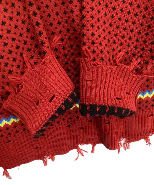 Candy Stripper（キャンディーストリッパー）Candy Stripper (キャンディーストリッパー) ANARCHY BEAR NORDIC KNIT/アナーキーベアーノルディックニット レッド サイズ:2の古着・服飾アイテム