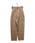 STEVEN ALANスティーブンアラン）の古着「JACQUARD TAPERED PANTS(ジャガードテーパードパンツ)」｜ベージュ