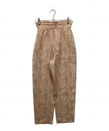 STEVEN ALAN（スティーブンアラン）の古着「JACQUARD TAPERED PANTS(ジャガードテーパードパンツ)」｜ベージュ