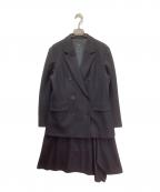 23区ニジュウサンク）の古着「ウール圧縮スムース ダブル前 ジャケットセット」｜ブラック
