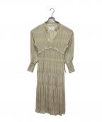 Ameriアメリ）の古着「SHIRRING PLEATS DRESS/シアリングプリーツドレス」｜アイボリー