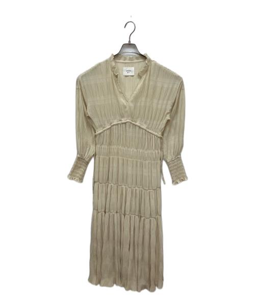 Ameri（アメリ）Ameri (アメリ) SHIRRING PLEATS DRESS/シアリングプリーツドレス アイボリー サイズ:sの古着・服飾アイテム