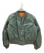 ALPHAアルファ）の古着「MA-1ジャケット」｜グリーン×オレンジ