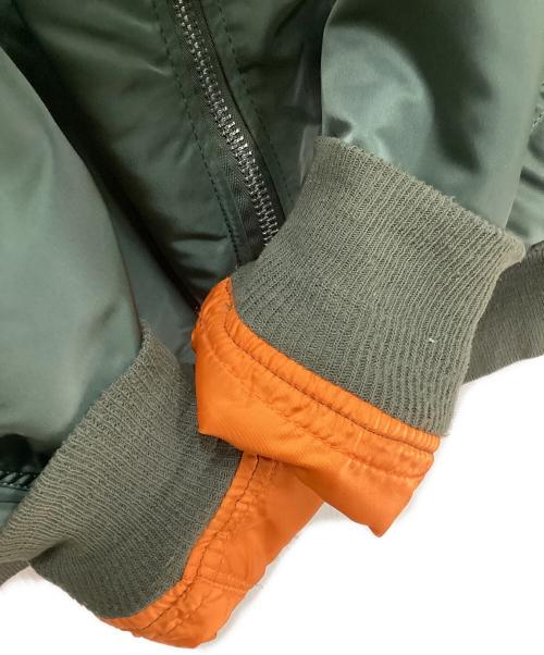 ALPHA（アルファ）ALPHA (アルファ) MA-1ジャケット グリーン×オレンジ サイズ:Lの古着・服飾アイテム