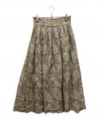 ebureエブール）の古着「レースフレアスカート」｜グレー
