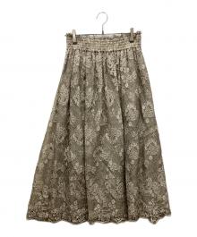 ebure（エブール）の古着「レースフレアスカート」｜グレー