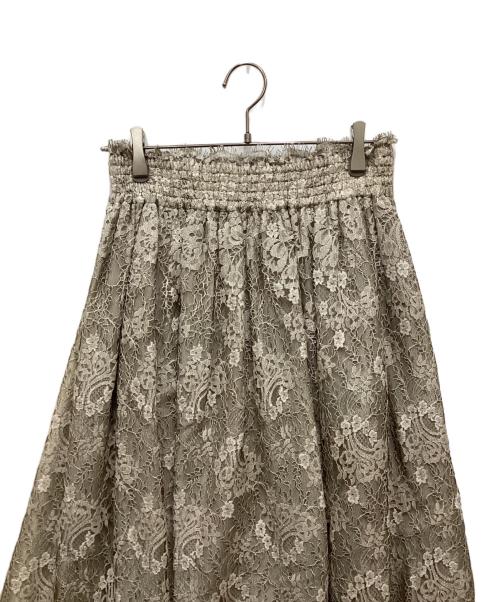 ebure（エブール）ebure (エブール) レースフレアスカート グレー サイズ:36の古着・服飾アイテム