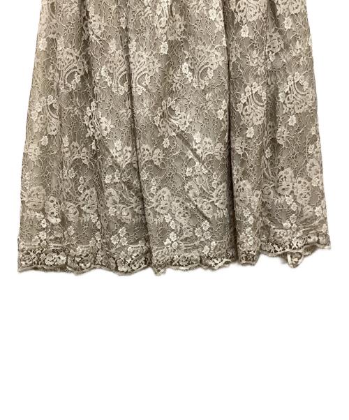 ebure（エブール）ebure (エブール) レースフレアスカート グレー サイズ:36の古着・服飾アイテム