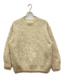 ebure（エブール）の古着「ヘアリーモヘア クルーネックプルオーバー」｜ベージュ