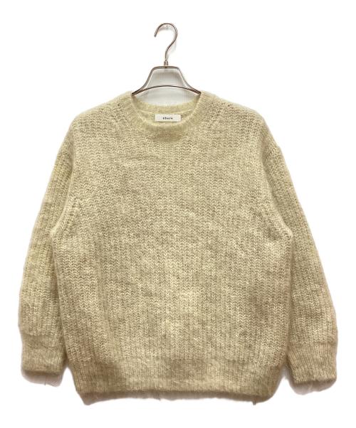 ebure（エブール）EBURE (エブール) ヘアリーモヘア クルーネックプルオーバー ベージュ サイズ:FREEの古着・服飾アイテム