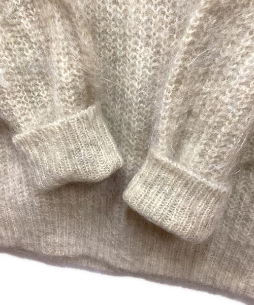 ebure（エブール）EBURE (エブール) ヘアリーモヘア クルーネックプルオーバー ベージュ サイズ:FREEの古着・服飾アイテム