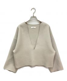 ebure（エブール）の古着「スーパー120'sダブルビーバーキーネック トップス」｜アイボリー