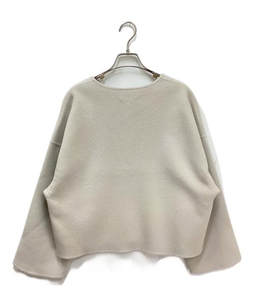 ebure（エブール）EBURE (エブール) スーパー120'sダブルビーバーキーネック トップス アイボリー サイズ:38の古着・服飾アイテム