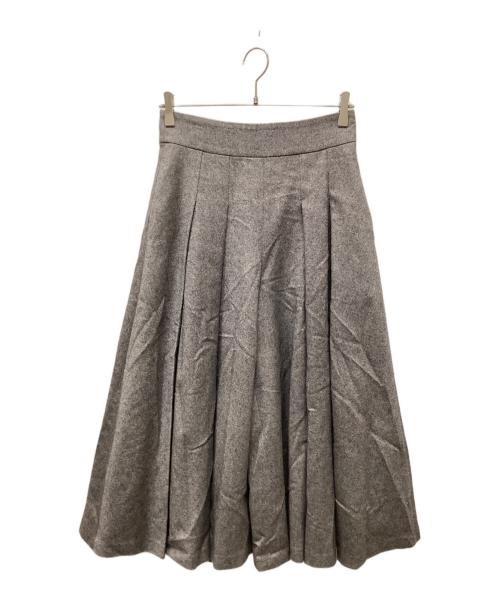 ebure（エブール）EBURE (エブール) ウール混プリーツキュロットワイドパンツ グレー サイズ:36の古着・服飾アイテム