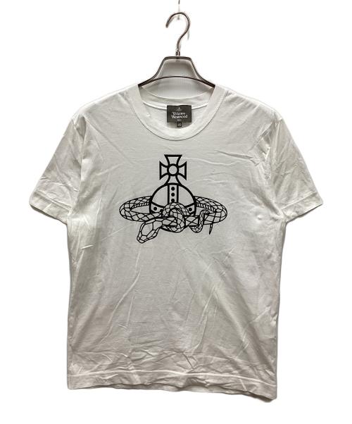 Vivienne Westwood man（ヴィヴィアン ウェストウッド マン）Vivienne Westwood man (ヴィヴィアン ウェストウッド マン) スネークオーブモチーフTシャツ ホワイト サイズ:46の古着・服飾アイテム