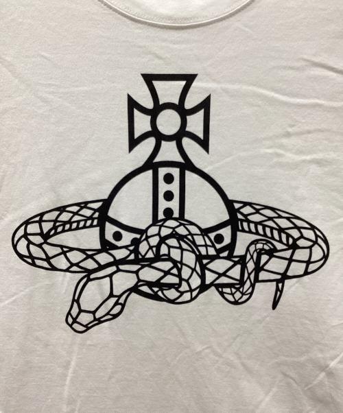 Vivienne Westwood man（ヴィヴィアン ウェストウッド マン）Vivienne Westwood man (ヴィヴィアン ウェストウッド マン) スネークオーブモチーフTシャツ ホワイト サイズ:46の古着・服飾アイテム