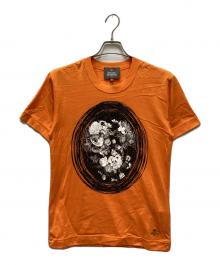 Vivienne Westwood man（ヴィヴィアン ウェストウッド マン）の古着「“CRACKED FLORAL FRAME”/クラックドフローラルフレイムTシャツ」｜オレンジ