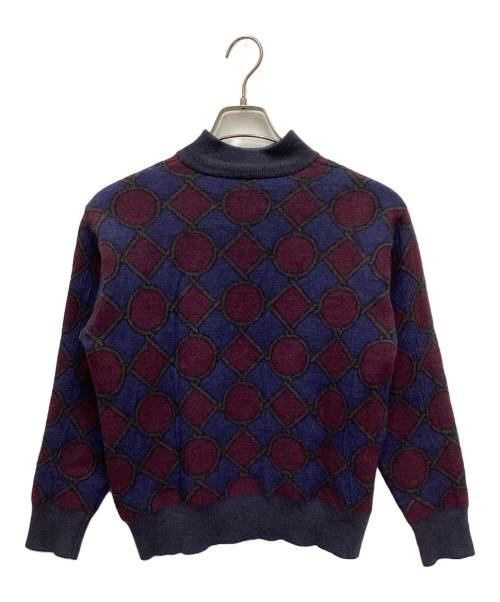 Christian Dior MONSIEUR SPORTS（クリスチャンディオールムッシュ）Christian Dior MONSIEUR SPORTS (クリスチャンディオールムッシュ) 幾何学模様柄ニット ネイビー サイズ:Mの古着・服飾アイテム