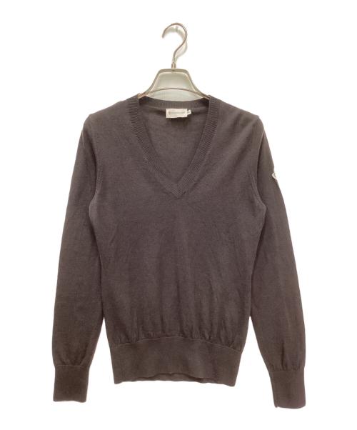 MONCLER（モンクレール）MONCLER (モンクレール) Vネックニット ブラウン サイズ:Mの古着・服飾アイテム