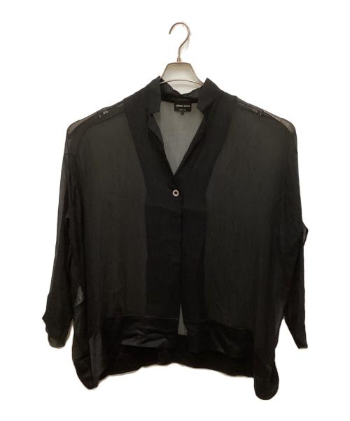 GIORGIO ARMANI（ジョルジョアルマーニ）GIORGIO ARMANI (ジョルジョアルマーニ) シアーシャツ ブラック サイズ:表記なしの古着・服飾アイテム