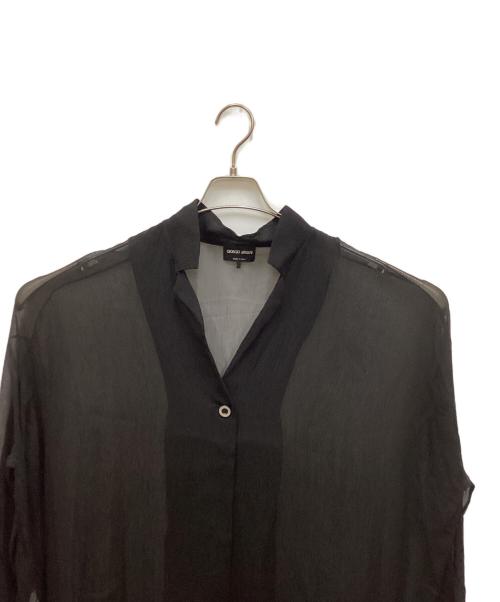 GIORGIO ARMANI（ジョルジョアルマーニ）GIORGIO ARMANI (ジョルジョアルマーニ) シアーシャツ ブラック サイズ:表記なしの古着・服飾アイテム