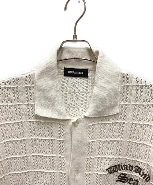 WIND AND SEA（ウィンダンシー）WIND AND SEA (ウィンダンシー) COTTON KNIT POLO CARDIGAN ホワイト サイズ:Lの古着・服飾アイテム
