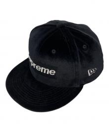 SUPREME×New Era（シュプリーム×ニューエラ）の古着「VELOUR BOX LOGO NEW ERA CAP ベロアボックスロゴニューエラキャップ」｜ブラック