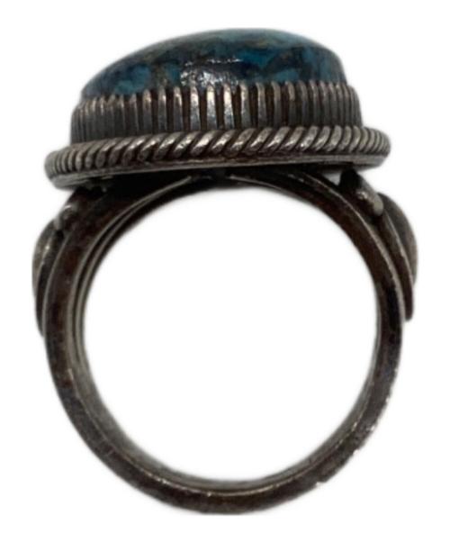 INDIAN JEWERY（インディアン ジュエリー）INDIAN JEWERY (インディアン ジュエリー) ターコイズスタンプワークリング ブルー×シルバー サイズ:11号の古着・服飾アイテム