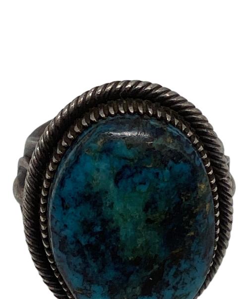 INDIAN JEWERY（インディアン ジュエリー）INDIAN JEWERY (インディアン ジュエリー) ターコイズスタンプワークリング ブルー×シルバー サイズ:11号の古着・服飾アイテム