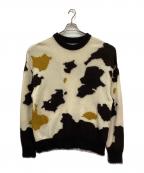 MAISON SPECIALメゾンスペシャル）の古着「総柄ニット」｜ブラック