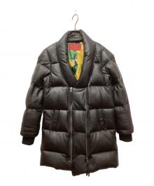 MAKIN JAN MA（マーキンヤンマ）の古着「ラムレザーダウンコート」｜ブラック