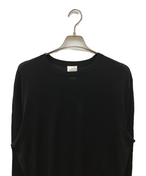 Calvin Klein（カルバンクライン）Calvin Klein (カルバンクライン) ロングスリーブテクニカルメリノウールクルーネックセーター ブラック サイズ:Lの古着・服飾アイテム