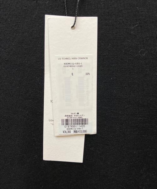 Calvin Klein（カルバンクライン）Calvin Klein (カルバンクライン) ロングスリーブテクニカルメリノウールクルーネックセーター ブラック サイズ:Lの古着・服飾アイテム