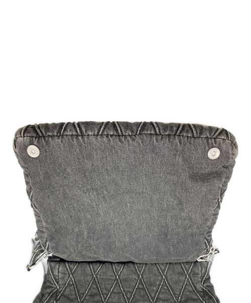 DIESEL（ディーゼル）DIESEL (ディーゼル) Charm-D L-Large shoulder bag in quilted denim/チャームDラージショルダーバッグ キルテッドデニム ブラックの古着・服飾アイテム