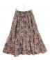 SOULEIADO (ソレイアード) ポリエステルプリント ティアードマキシスカート ブラウン サイズ:34：6000円