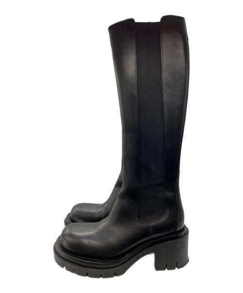 BOTTEGA VENETA（ボッテガベネタ）BOTTEGA VENETA (ボッテガベネタ) サイドゴアラグロングブーツ ブラック サイズ:38の古着・服飾アイテム
