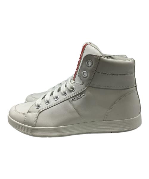 PRADA SPORTS（プラダスポーツ）PRADA SPORTS (プラダスポーツ) レザーハイカットスニーカー ホワイト サイズ:6の古着・服飾アイテム