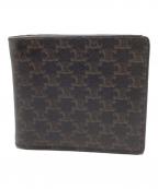 CELINEセリーヌ）の古着「Trionf Bi -fold Wallet PVC」｜ブラウン×ブラック