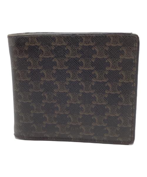 CELINE（セリーヌ）CELINE (セリーヌ) Trionf Bi -fold Wallet PVC ブラウン×ブラックの古着・服飾アイテム