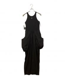 anuans（アニュアンス）の古着「ドレープニットドッキングワンピース」｜ブラック