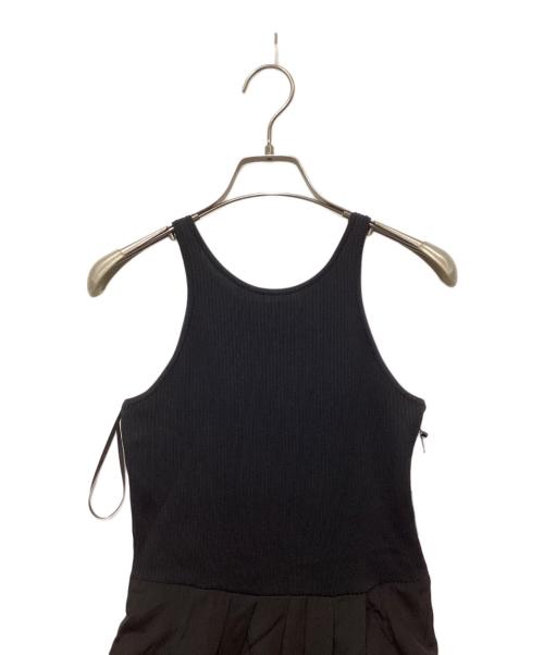 anuans（アニュアンス）anuans (アニュアンス) ドレープニットドッキングワンピース ブラック サイズ:S 未使用品の古着・服飾アイテム